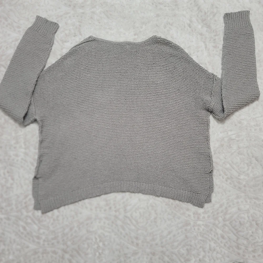 By Together Women's Knit V-neck Sweater Size L Light Gray NWT Cotton Blend